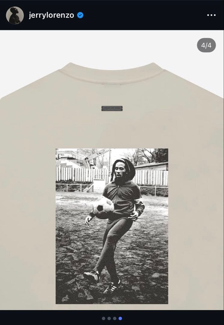 fear of god athletics bobmarley Sサイズ