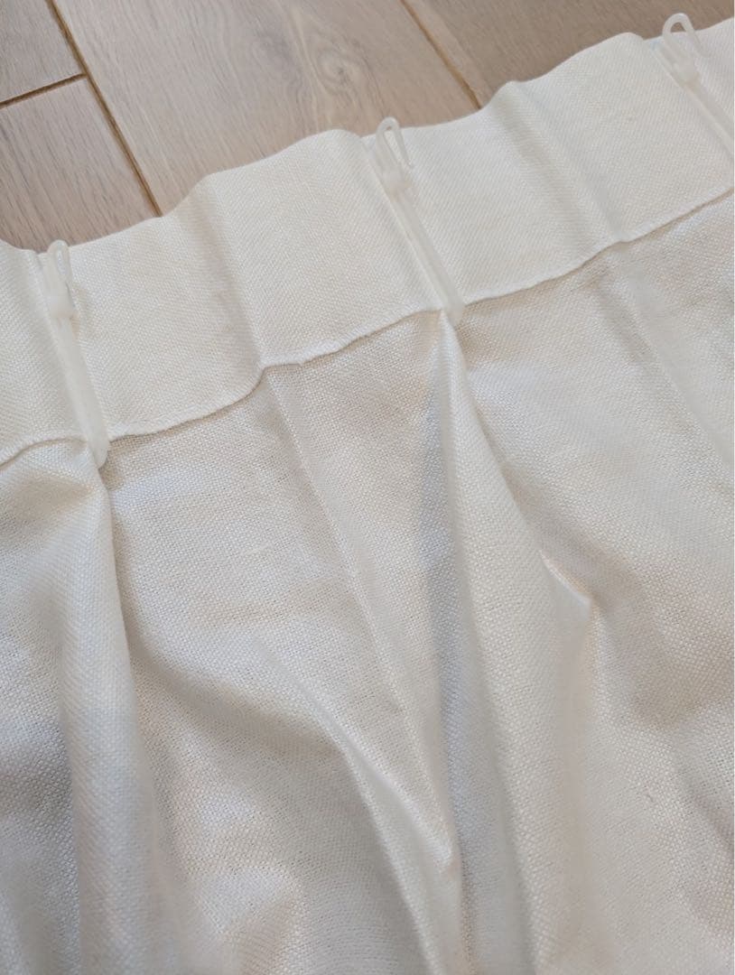 【unico】リトアニアリネンドレープカーテン2枚ホワイト丈187×幅105