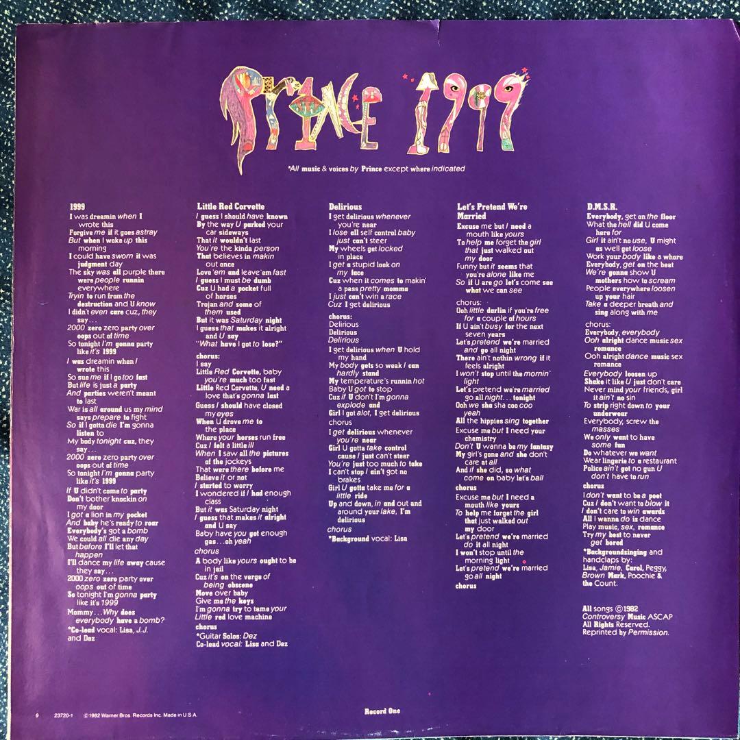 ［名盤］Prince / 1999 LPレコード　ダンス　ポップ　ブラック