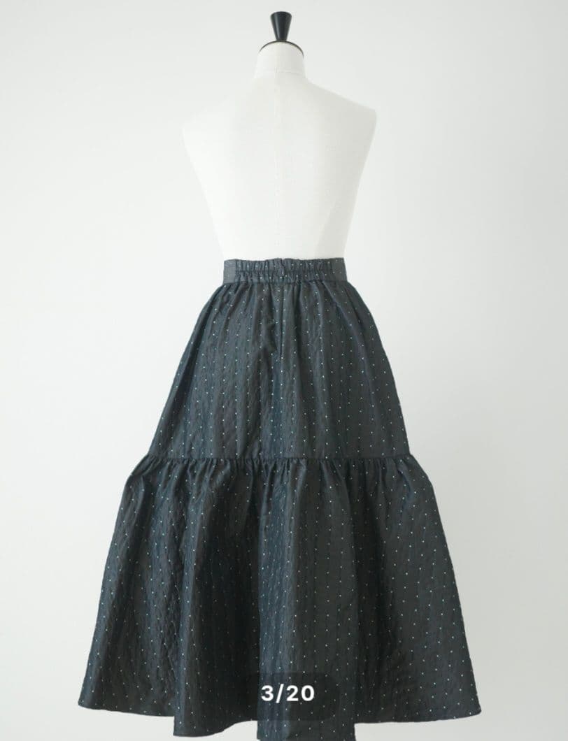hitomi 低身長 memory lamé dot jacquardskirt