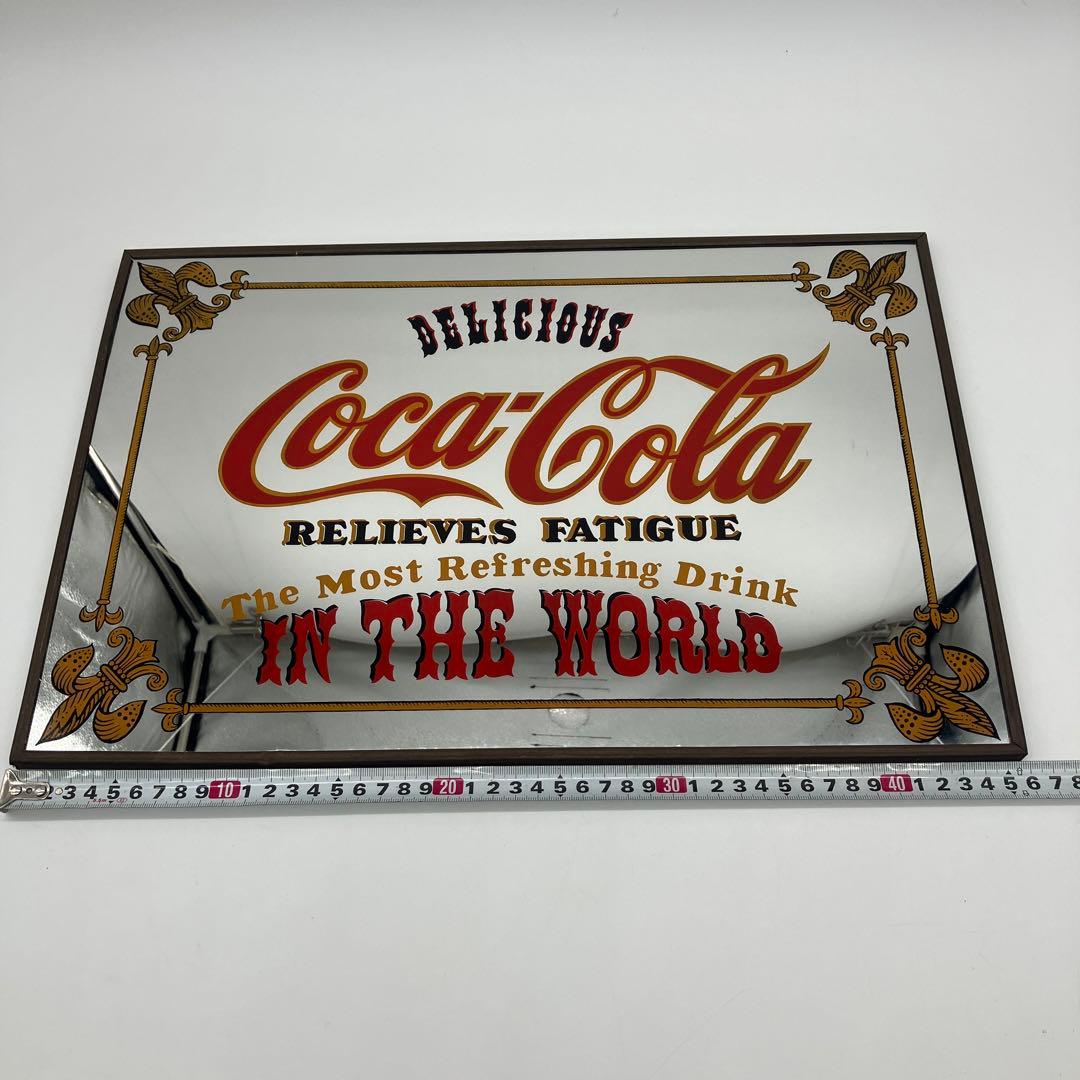 Coca-Cola ミラー広告プレート 約45.7cm コカコーラ　鏡　レトロ