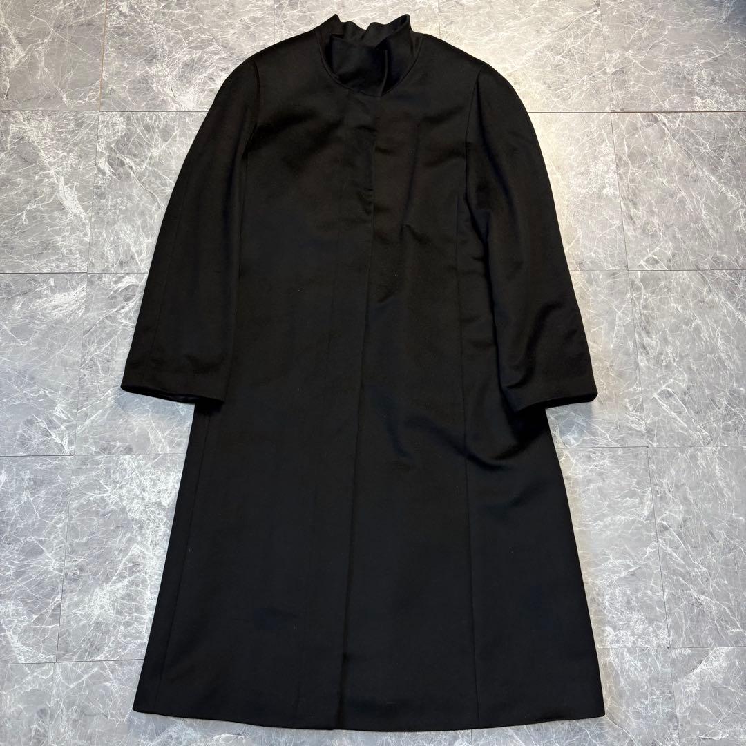 極美品♡カシミヤ100% バルマン ロングコート　着丈124 XL相当　黒