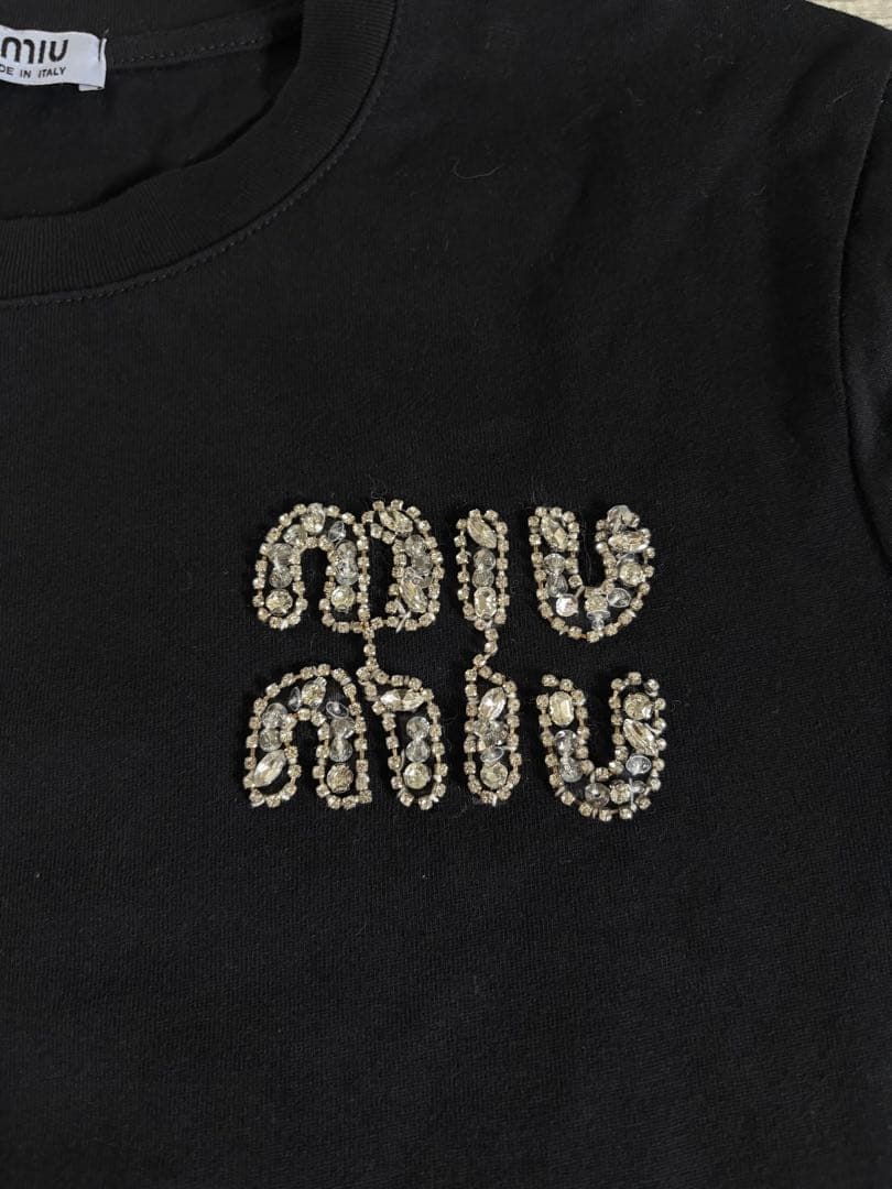 miu miu ブラック Tシャツ Mサイズ