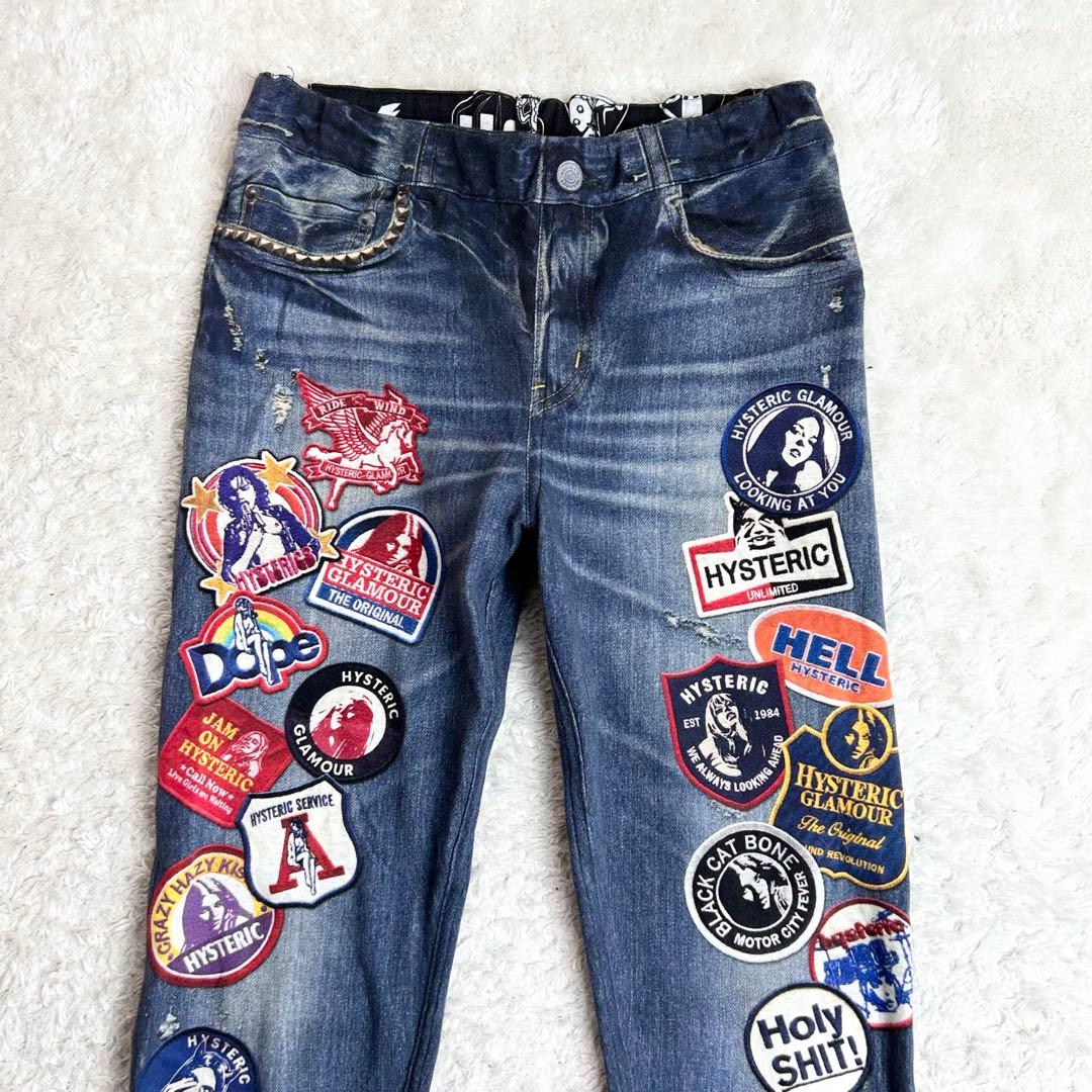 ヒステリックグラマーREBEL ROCK柄リバーシブルスウェットパンツ　2way