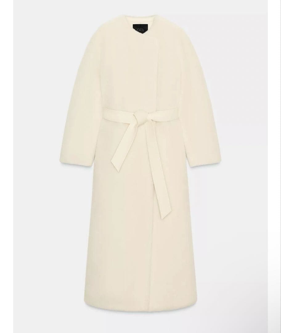 ZARA ZWコレクション フェイクファーコート S 新品 ロングファーコート