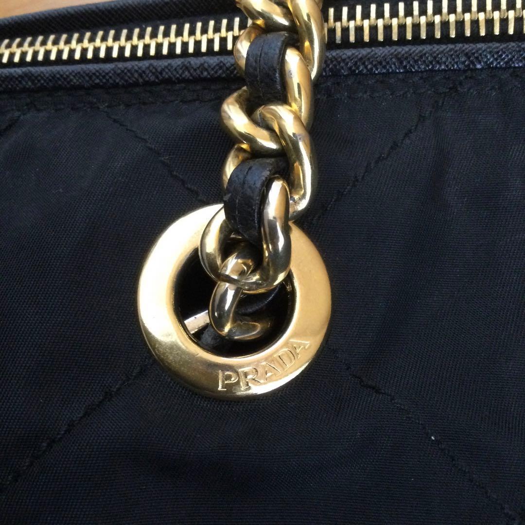 PRADA ボストンバッグ ナイロン キルティング 黒 サイズ大