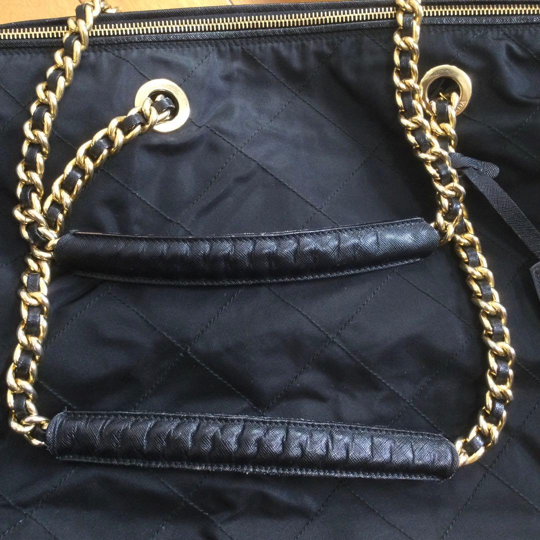 PRADA ボストンバッグ ナイロン キルティング 黒 サイズ大