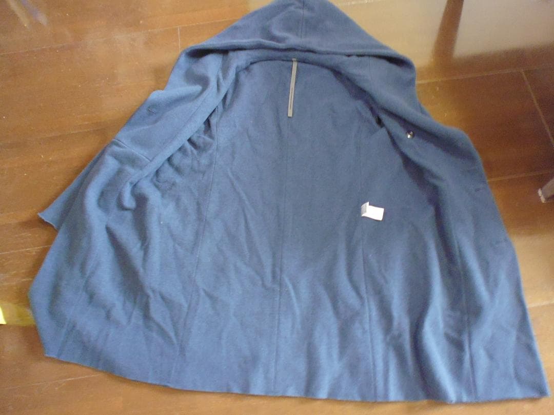 あ*様 カズユキクマガイ　カシミヤ混フーデッドコート　S　紺　アタッチメント