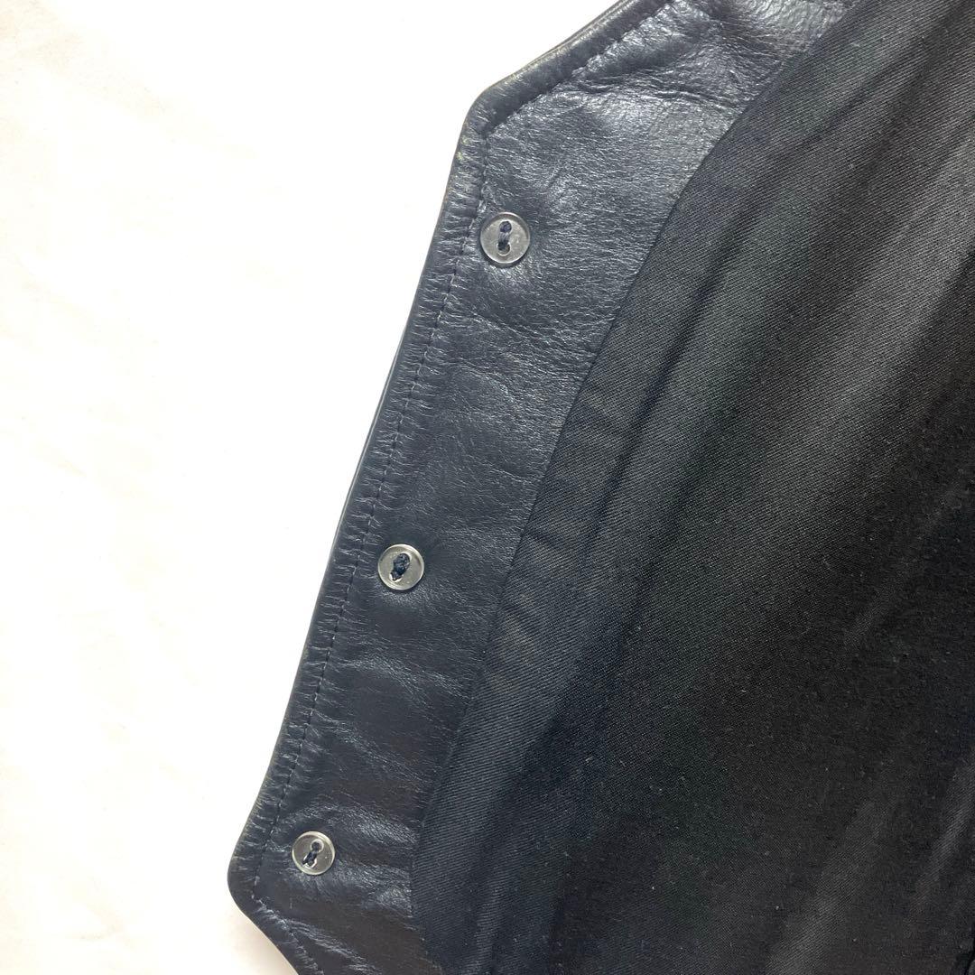 VANSON バンソン レザーベスト BLACK ボタン　黒 ヴィンテージ