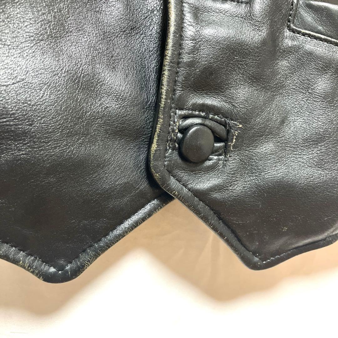 VANSON バンソン レザーベスト BLACK ボタン　黒 ヴィンテージ