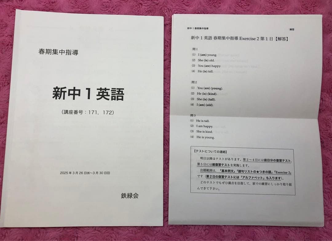 鉄緑会　2023年　中1 英語基礎講座　4冊　CD付き　春期講習付　未使用近い