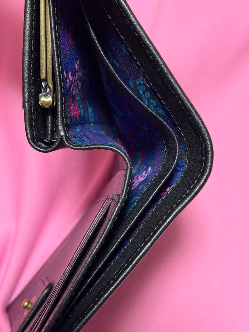 ANNA SUI アナスイ　がま口 二つ折り財布　黒 未使用品