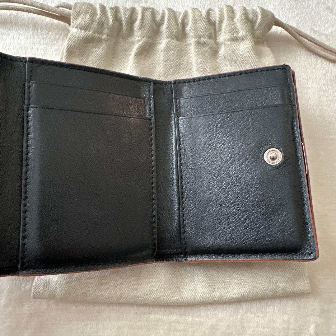 【kako】LOEWE ブラック レザー 三つ折り財布