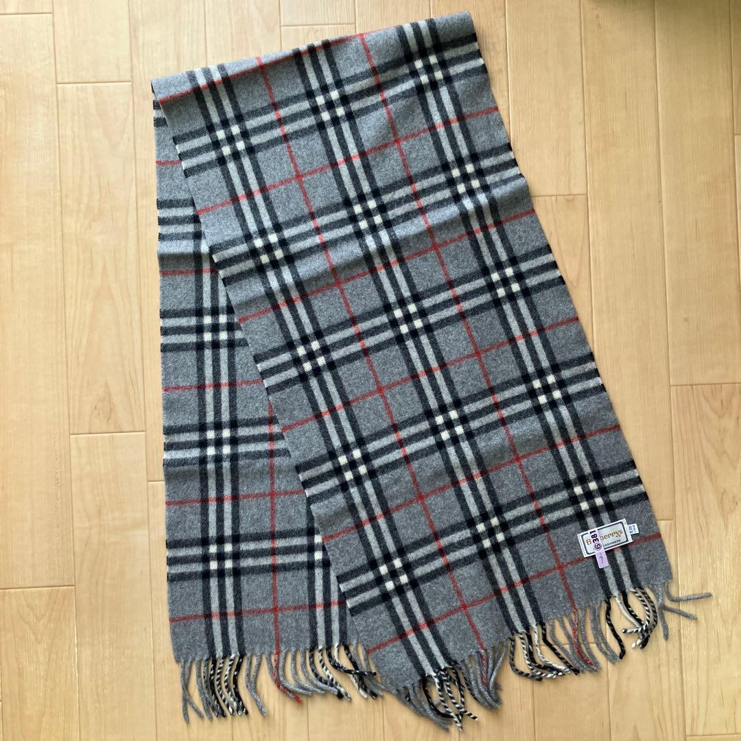 Burberrys カシミヤ マフラー グレー チェック
