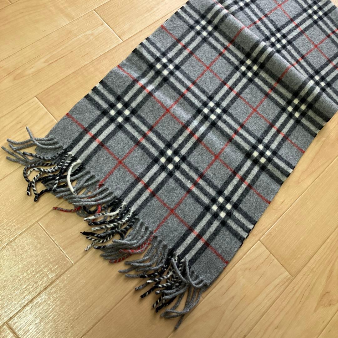 Burberrys カシミヤ マフラー グレー チェック