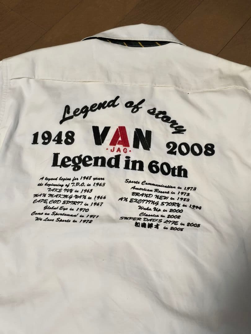 VAN JAC.ジャケット 60周年記念.ロゴ刺繍.サイズM.白