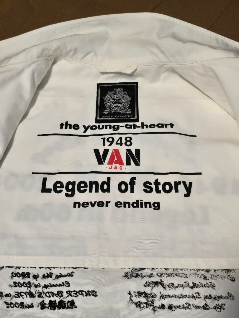 VAN JAC.ジャケット 60周年記念.ロゴ刺繍.サイズM.白