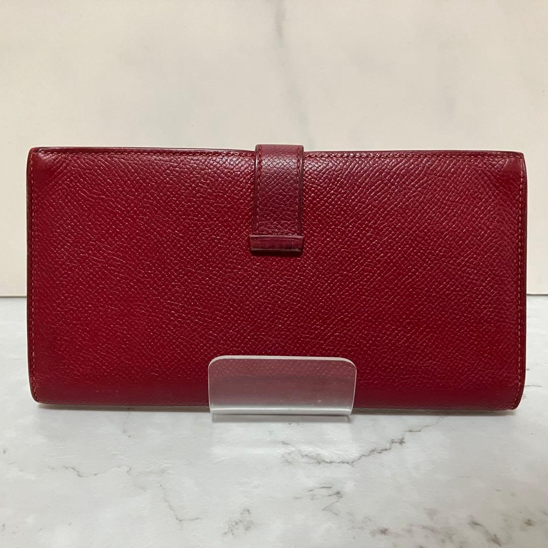 ✨美品✨ エルメス べアン スフレ 財布 ウォレット ヴォーエプソン 赤 R刻印