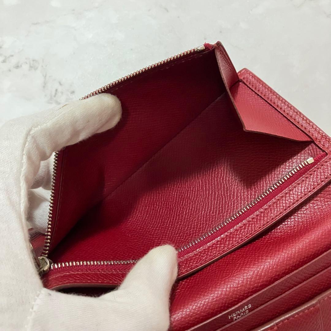 ✨美品✨ エルメス べアン スフレ 財布 ウォレット ヴォーエプソン 赤 R刻印