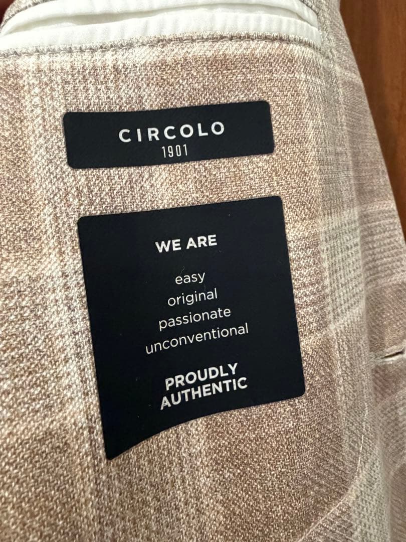 CIRCLO 1901 ベージュ系チェック テーラードジャケット size 50