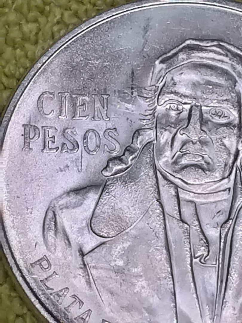 hab035 メキシコ 100ペソ銀貨 ホセモレイロス 1978年