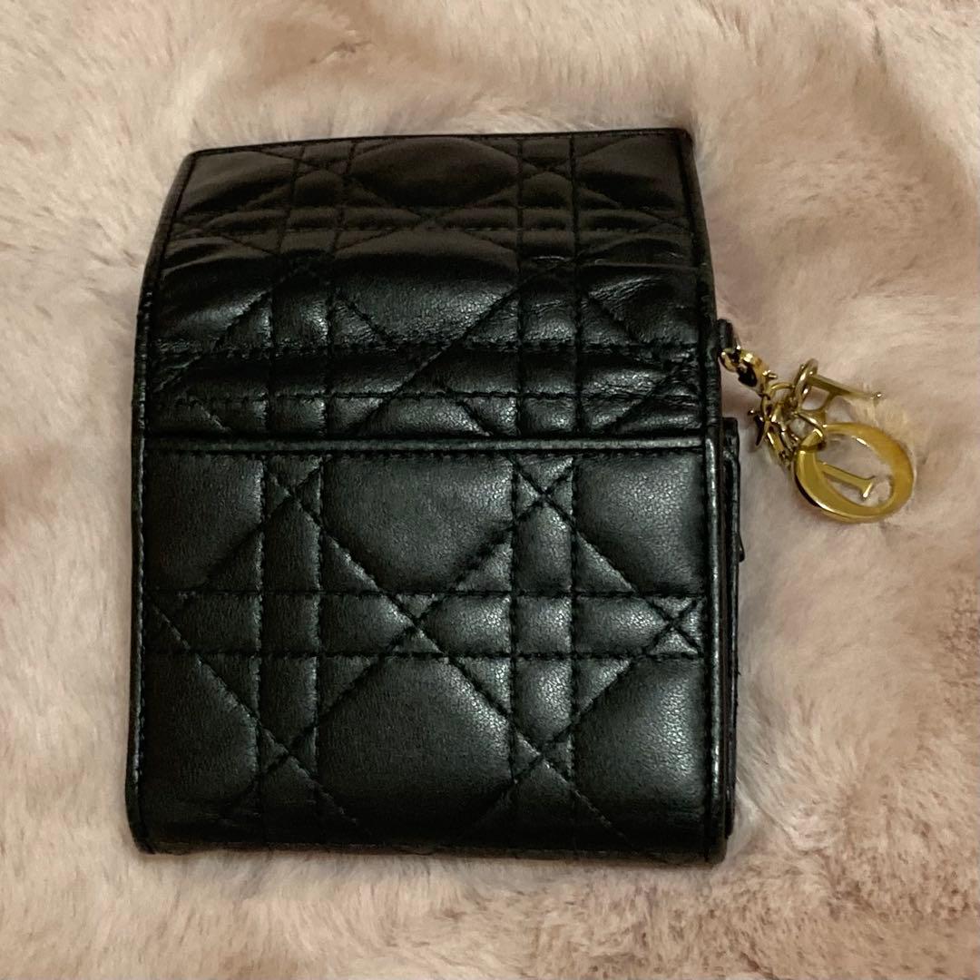 Dior ロータスウォレット 三つ折財布 ブラック