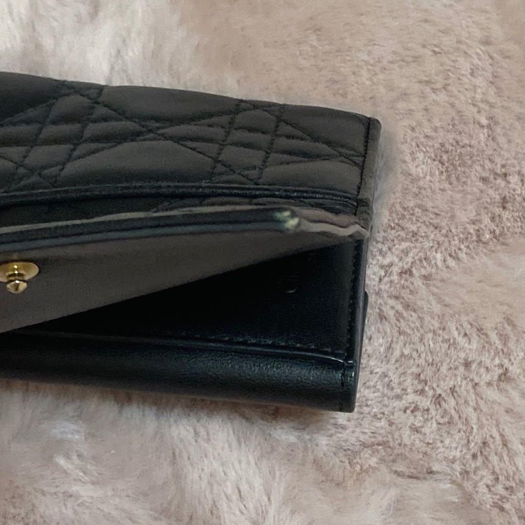 Dior ロータスウォレット 三つ折財布 ブラック