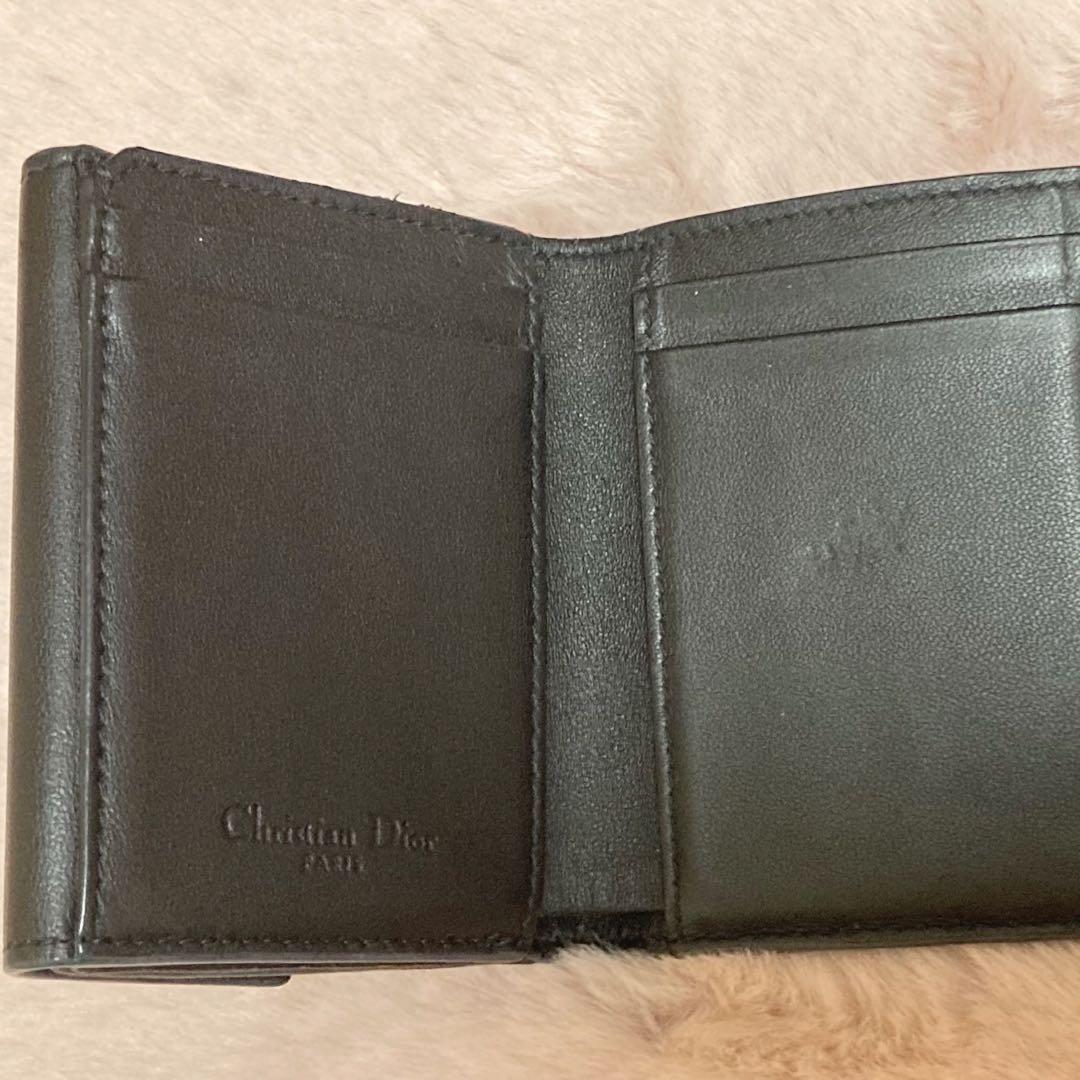 Dior ロータスウォレット 三つ折財布 ブラック