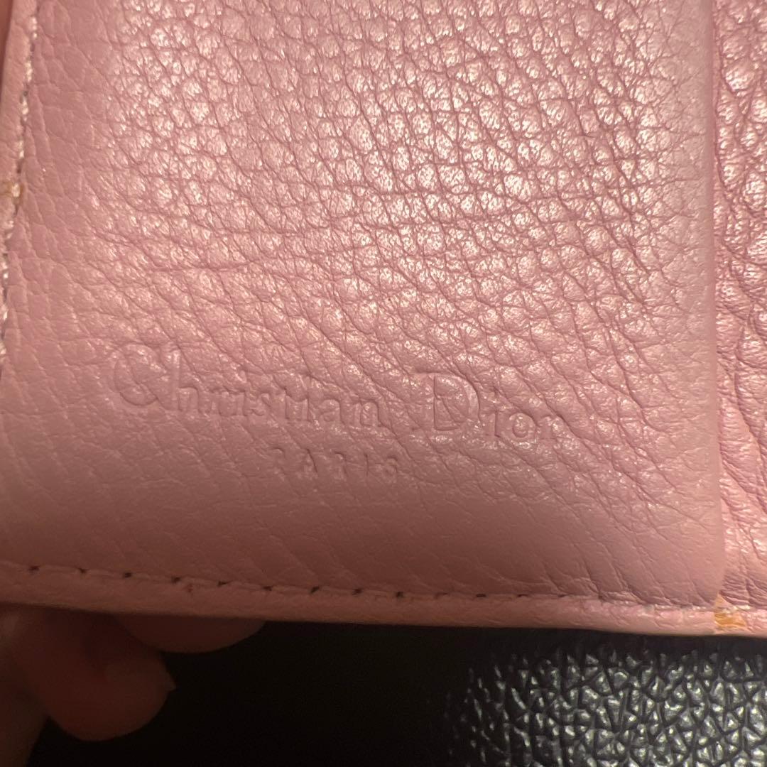 Christian Dior ディオール　ピンク　トロッター　三つ折り財布　ロゴ