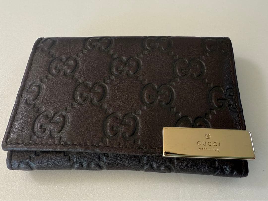 【美品】Gucci ダークブラウン 名刺入れ