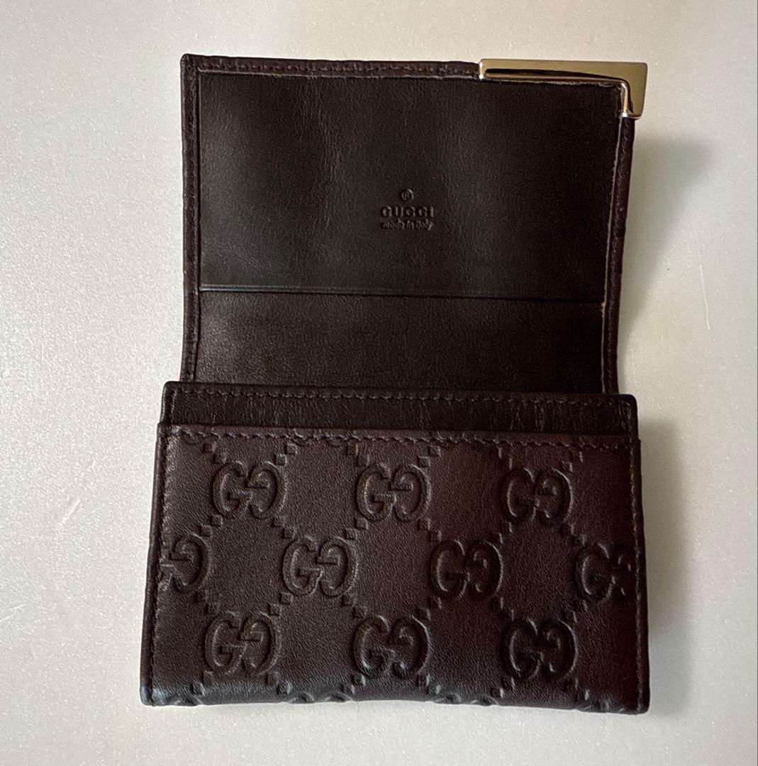 【美品】Gucci ダークブラウン 名刺入れ