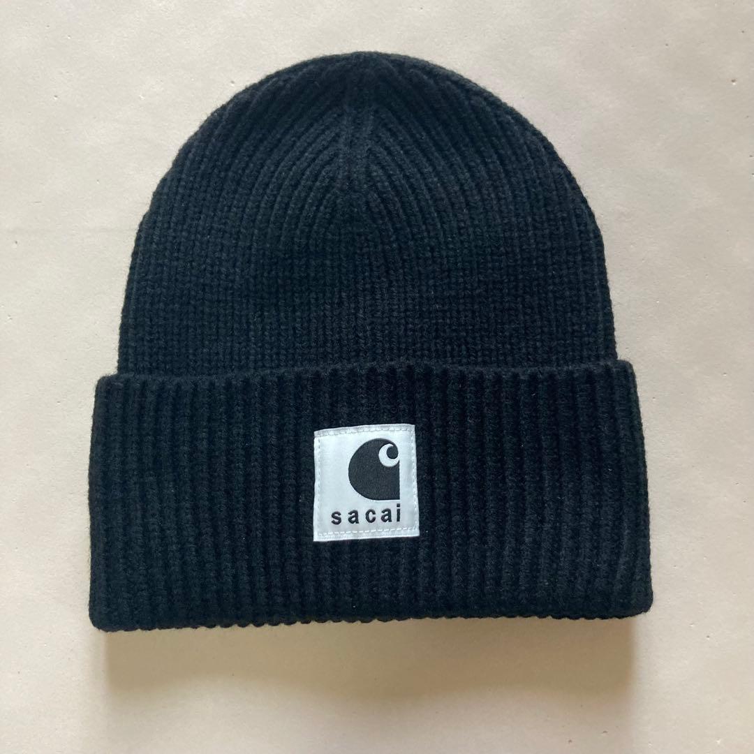 Sacai x Carhartt WIP ブラックニット帽