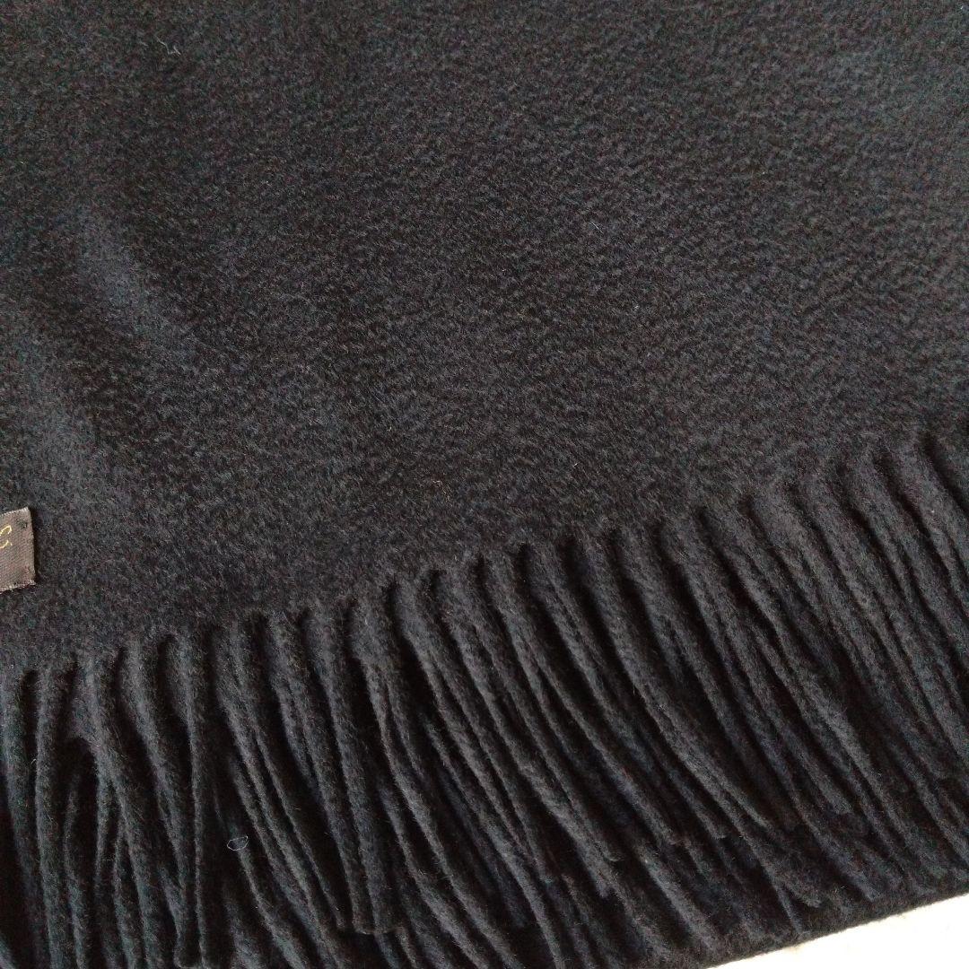 美品✨ロロ・ピアーナ超大判ストールカシミヤ100%フリッソン仕上げブラック