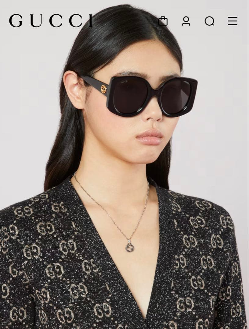 【現行・美品】GUCCI アラベスク インターロッキング ペンダント ネックレス