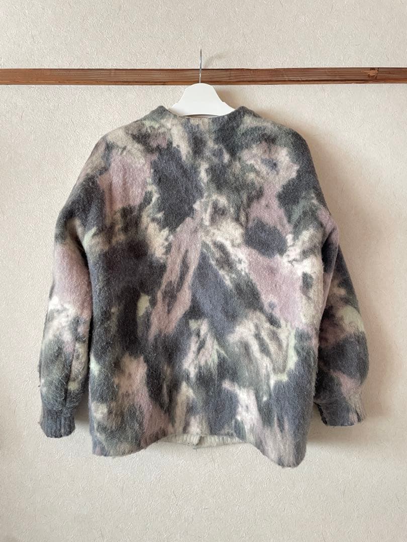 トップス AMERI TEXTURE ART FLOWER KNIT CARDIGAN