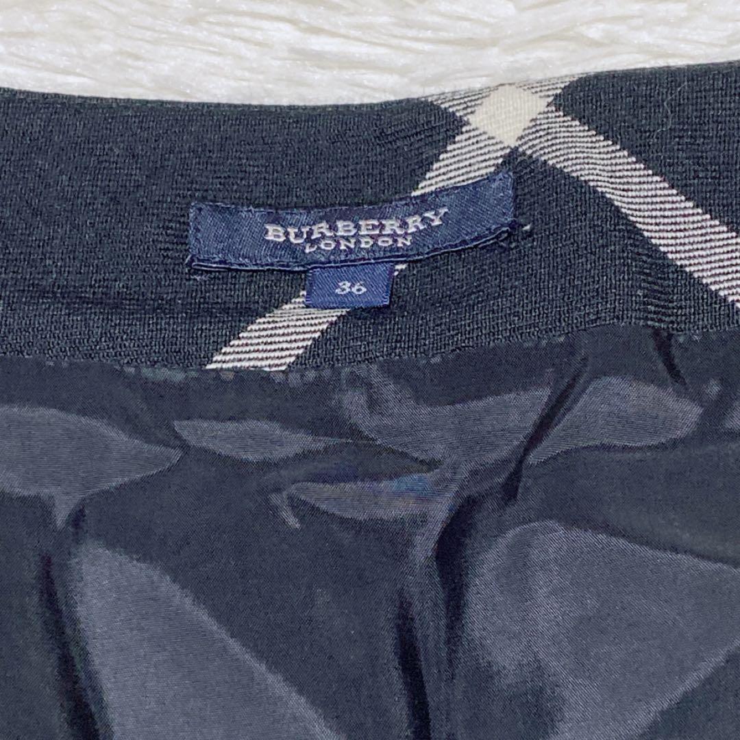 BURBERRYバーバリーロンドン メガチェック フレアスカート ウール 36