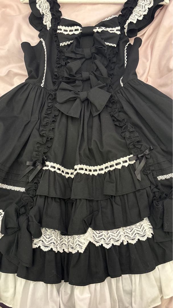 Angelic Pretty Sweetフリルジャンパースカート クロ