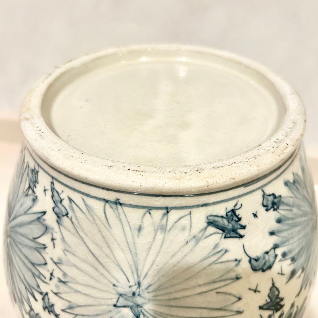 手描き陶器　花瓶　壺　京泉