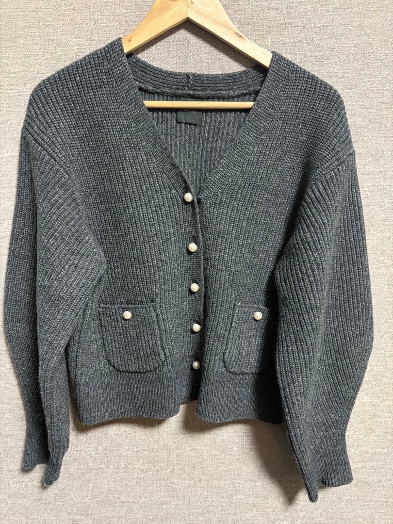 【2024】Spick & Span パール畦ニット カーディガン　スピック