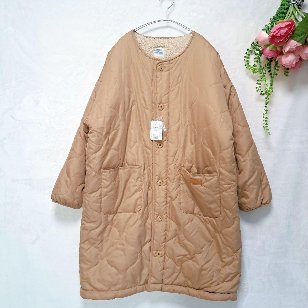 【新品未使用】ROXY ロキシー ロングボアコート キルティング ベージュ L