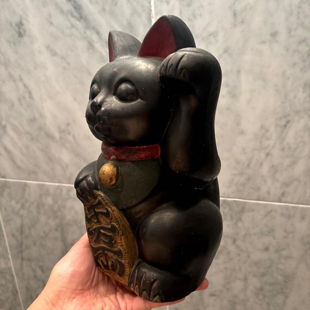 アンティーク大正時代とてつもない雰囲気の幸運・良き人を招く特大招き猫
