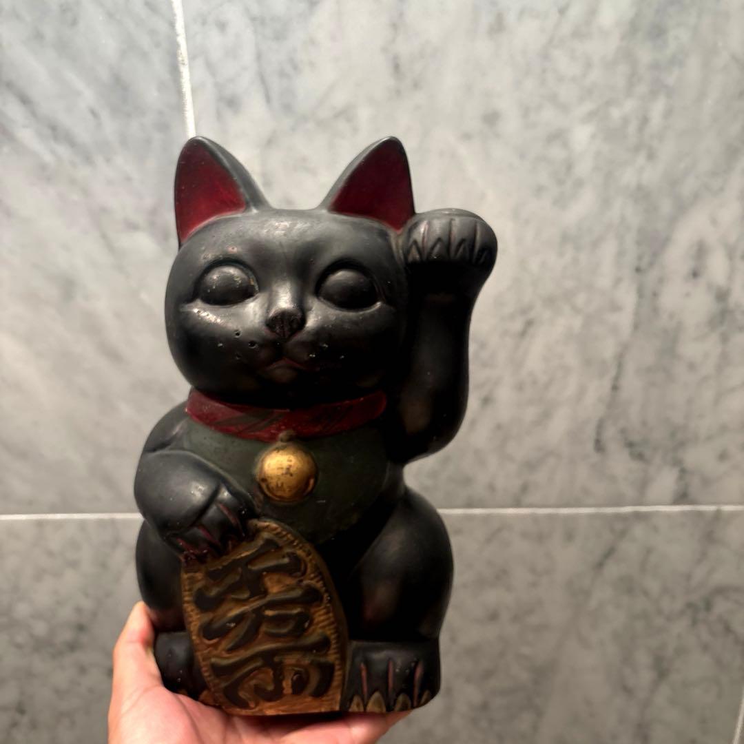 アンティーク大正時代とてつもない雰囲気の幸運・良き人を招く特大招き猫