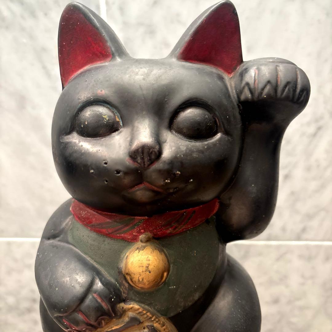 アンティーク大正時代とてつもない雰囲気の幸運・良き人を招く特大招き猫