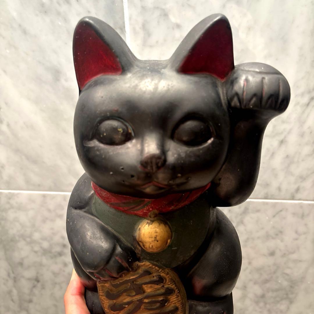 アンティーク大正時代とてつもない雰囲気の幸運・良き人を招く特大招き猫