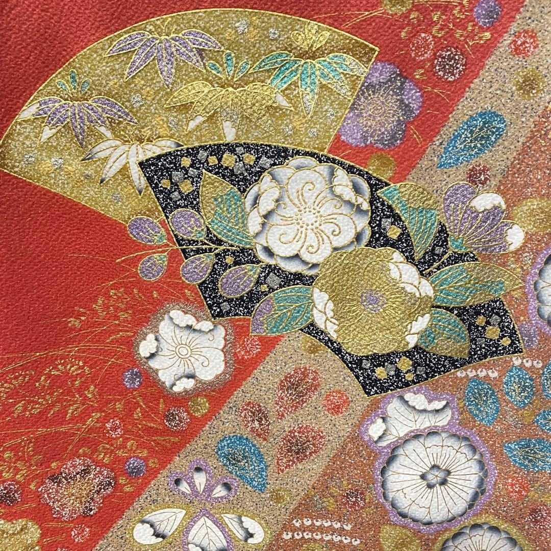 D850 振袖　辻ヶ花　金駒刺繍　正絹　着物　袷　極美品