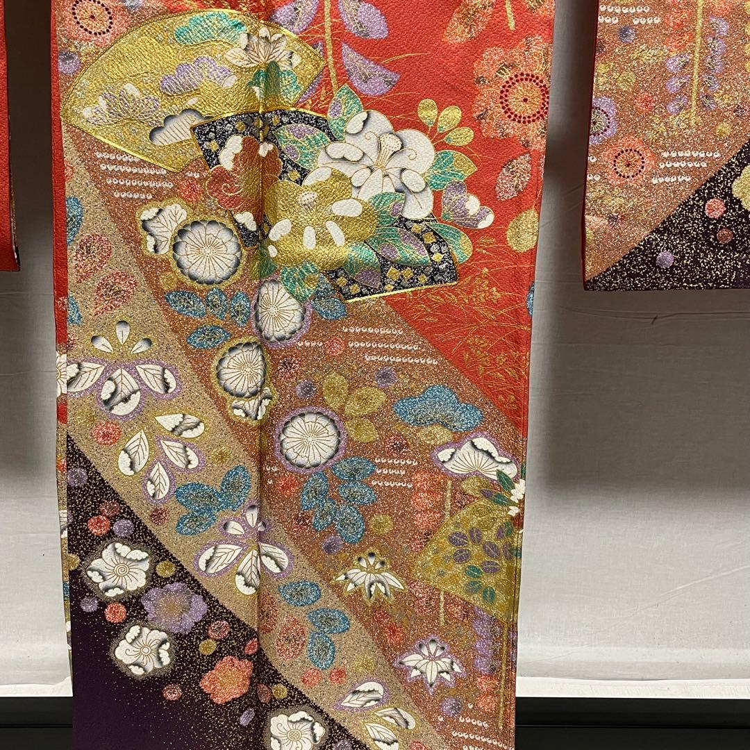 D850 振袖　辻ヶ花　金駒刺繍　正絹　着物　袷　極美品