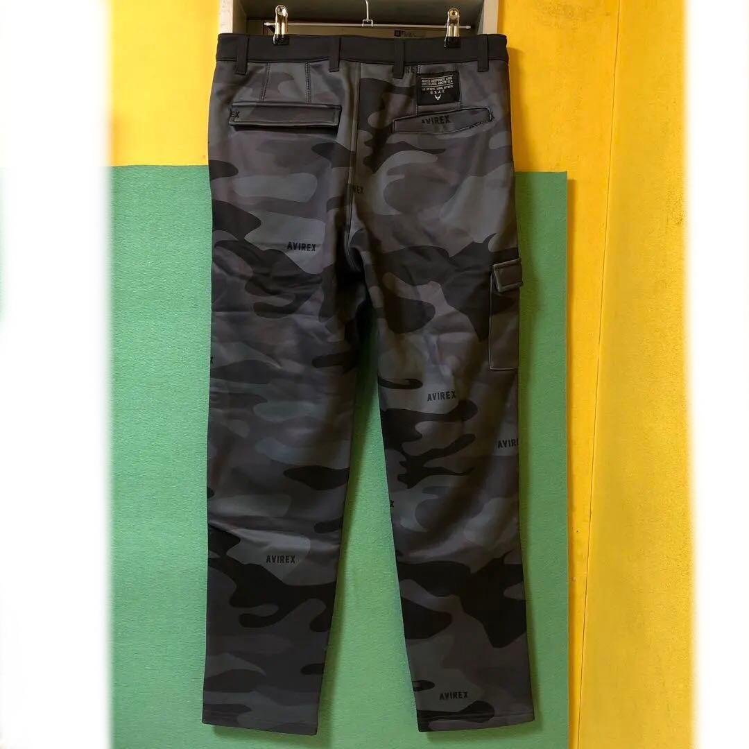 た96●AVIREX ゴルフパンツ カモフラージュ ブラック未使用メンズ