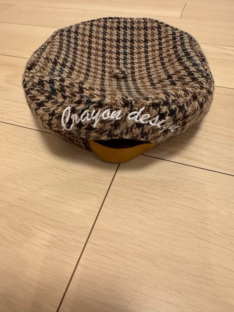 【美品】CRAYON チェック キャップ ブラウン系