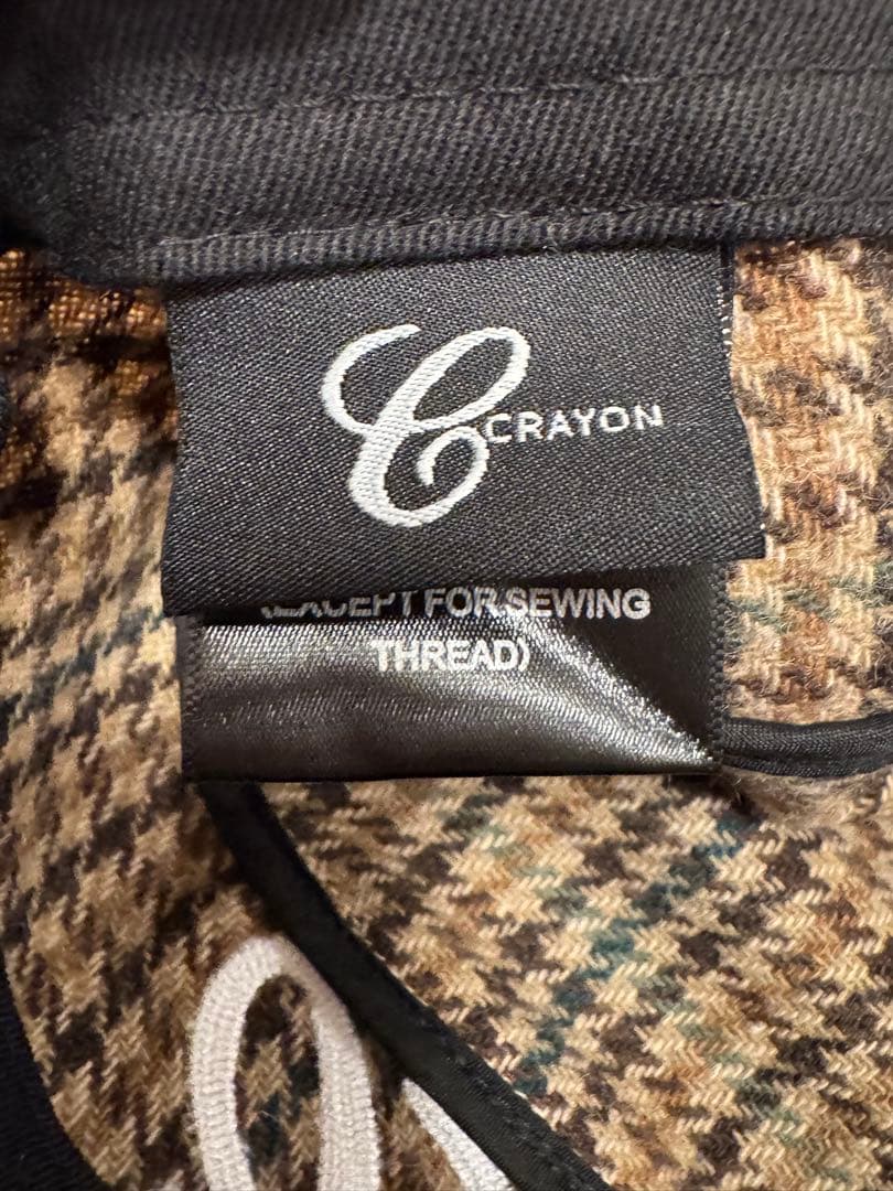 【美品】CRAYON チェック キャップ ブラウン系
