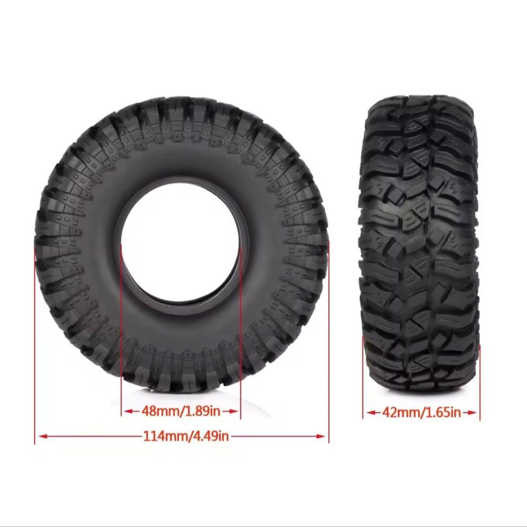 【未使用】1/10 RC クローラー用 1.9インチ タイヤ & ホイール 4本